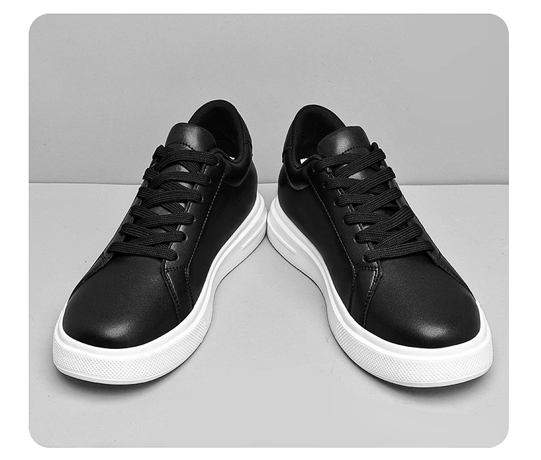 New Men’s Sneakers Elevator Shoes Heightening Height Increase Insole 6-10CM High Heels Shoes Leather Sport Shoes Men Shoes