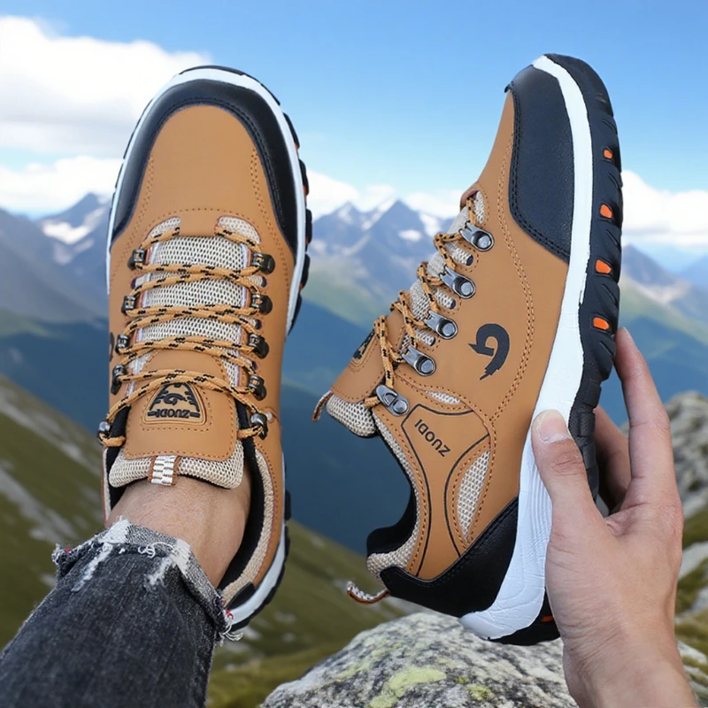 Men’s Outdoor Hiking Shoes Lightweight Comfortable Breathable Shoe Waterproof Camping Running Shoes Male Tennis Walking Sneakers