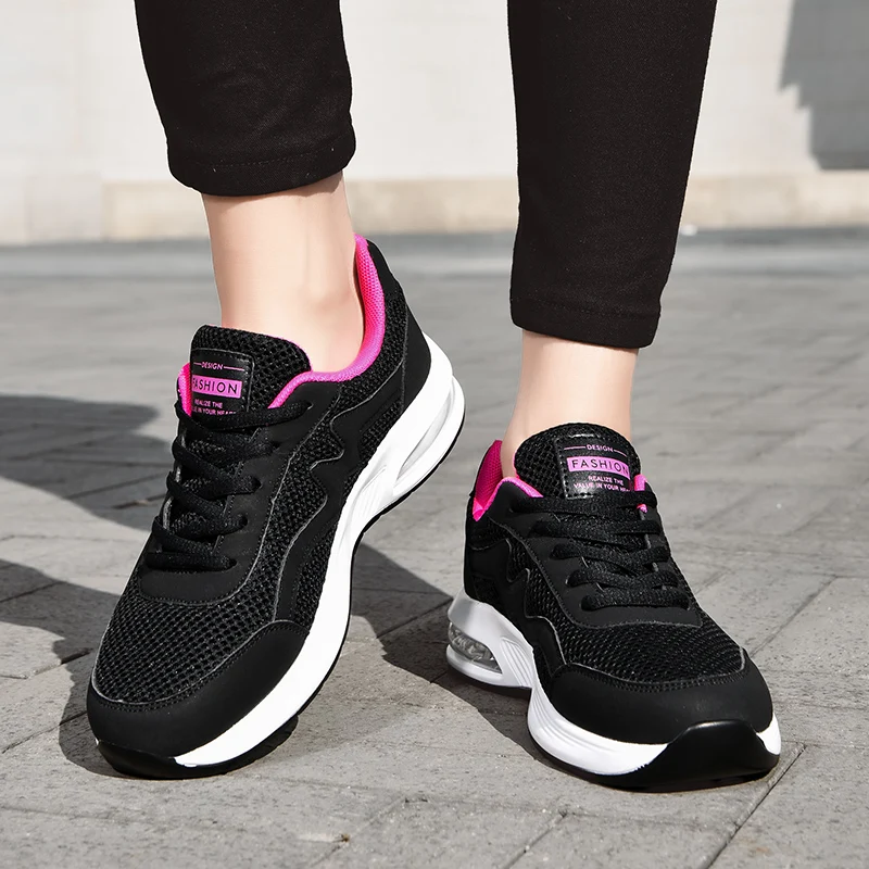 Women Air Cushion Shock Absorption Running Shoes Breathable Anti-slip Lightweight Outdoor Gym Fitness Casual Daily Wear Sneakers