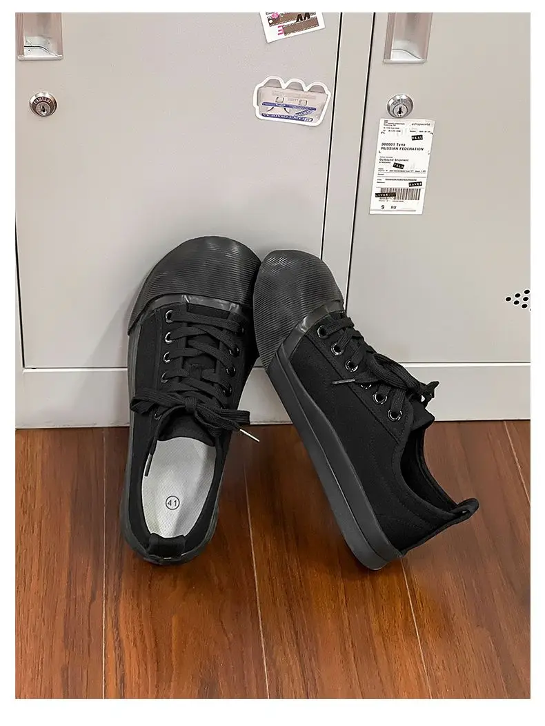 Unisex Big Head Board-shoe White Platform Canvas Shoes High Street Fashion Commuting Luxury Brand Couple Casual Sneakers