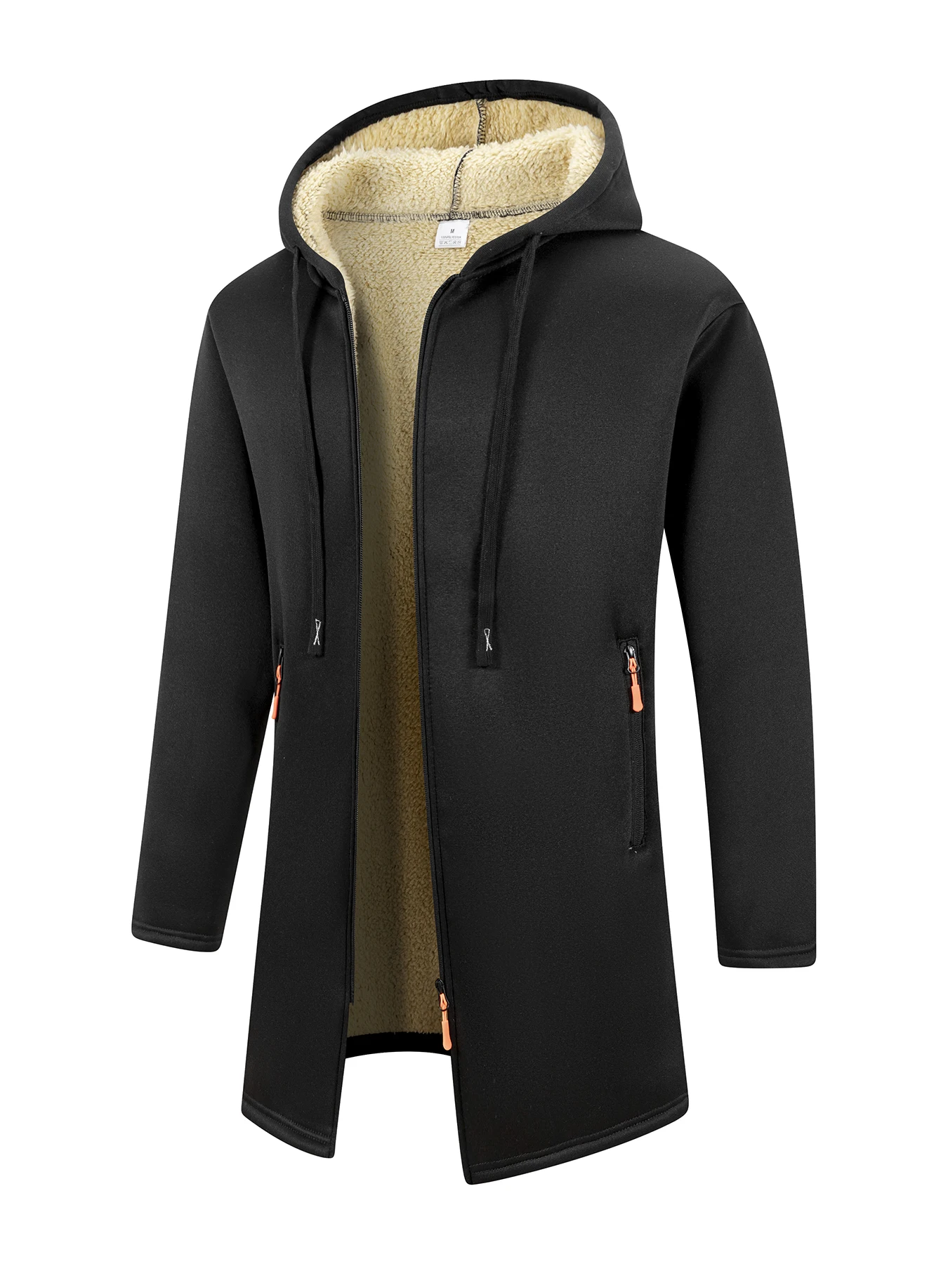 Winter Men’s Thickened Jacket Hoodies Long Sleeve Sweatshirts Outdoor Warm Zipper Cardigan Streetwear Mens Oversize Jacket Coat