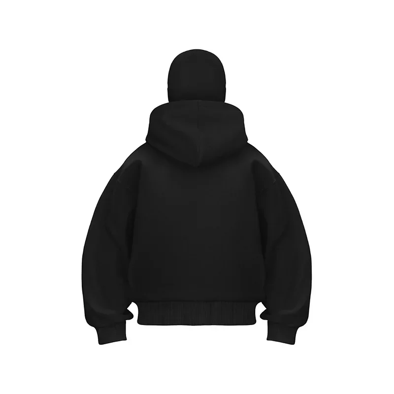 Sweatshirt with Hooded Face Mask Zipper Design Men Balaclava Zip Hoodie Autumn Winter Warm Sports Jacket Outdoor Activities
