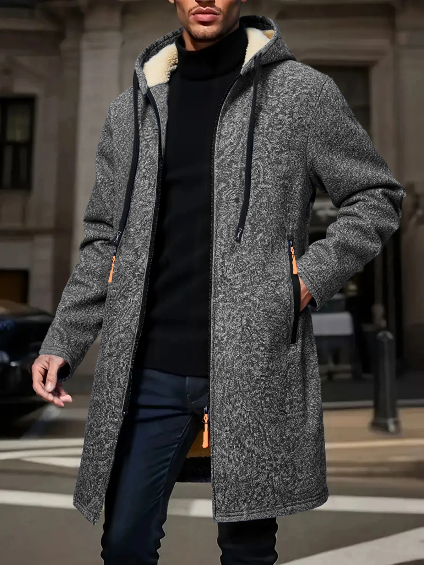 Winter Men’s Thickened Jacket Hoodies Long Sleeve Sweatshirts Outdoor Warm Zipper Cardigan Streetwear Mens Oversize Jacket Coat
