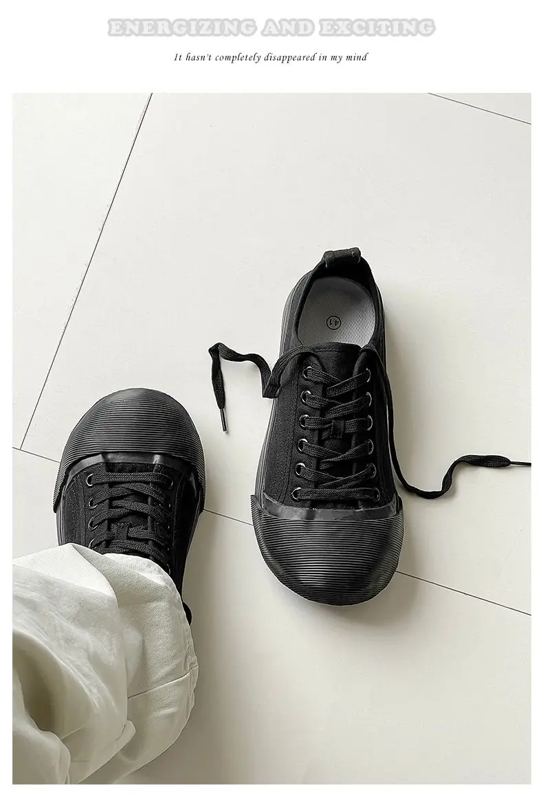 Unisex Big Head Board-shoe White Platform Canvas Shoes High Street Fashion Commuting Luxury Brand Couple Casual Sneakers