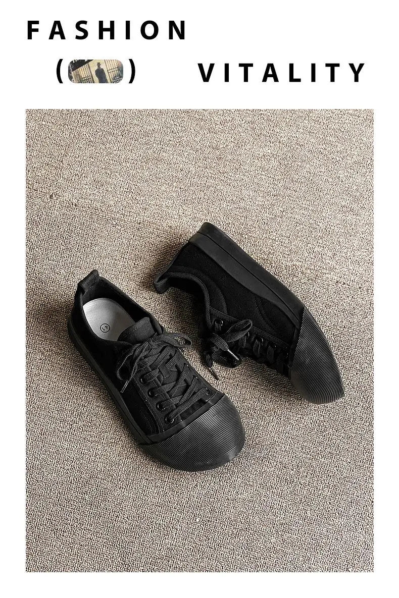 Unisex Big Head Board-shoe White Platform Canvas Shoes High Street Fashion Commuting Luxury Brand Couple Casual Sneakers