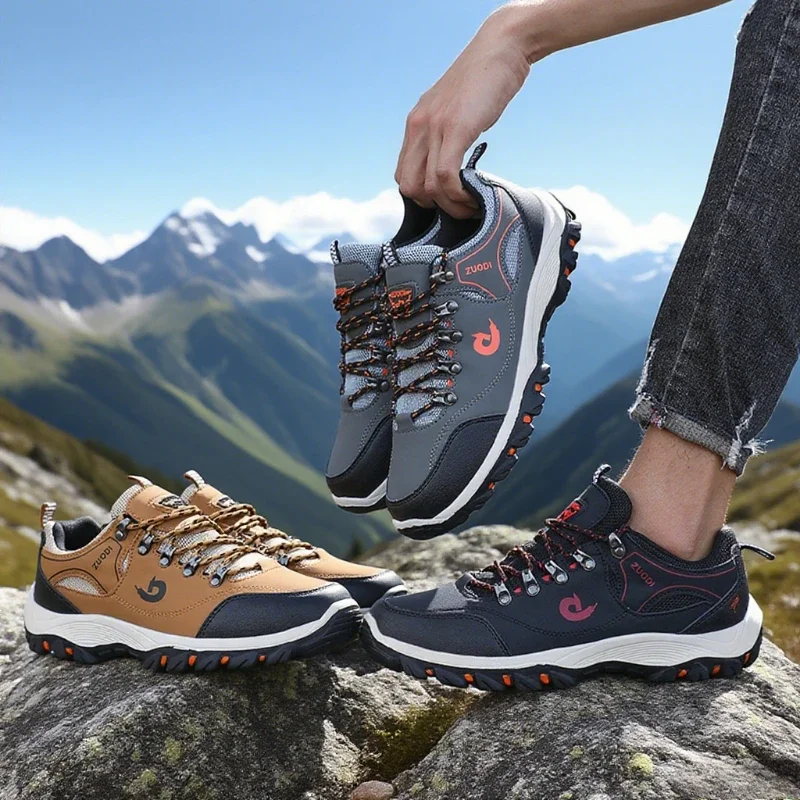 Men’s Outdoor Hiking Shoes Lightweight Comfortable Breathable Shoe Waterproof Camping Running Shoes Male Tennis Walking Sneakers