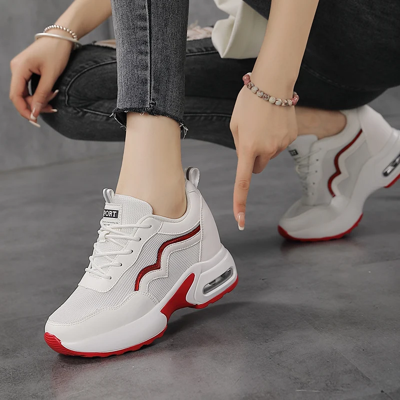 Women Air Cushion Shock Absorption Running Shoes Breathable Anti-slip Lightweight Outdoor Gym Fitness Casual Daily Wear Sneakers