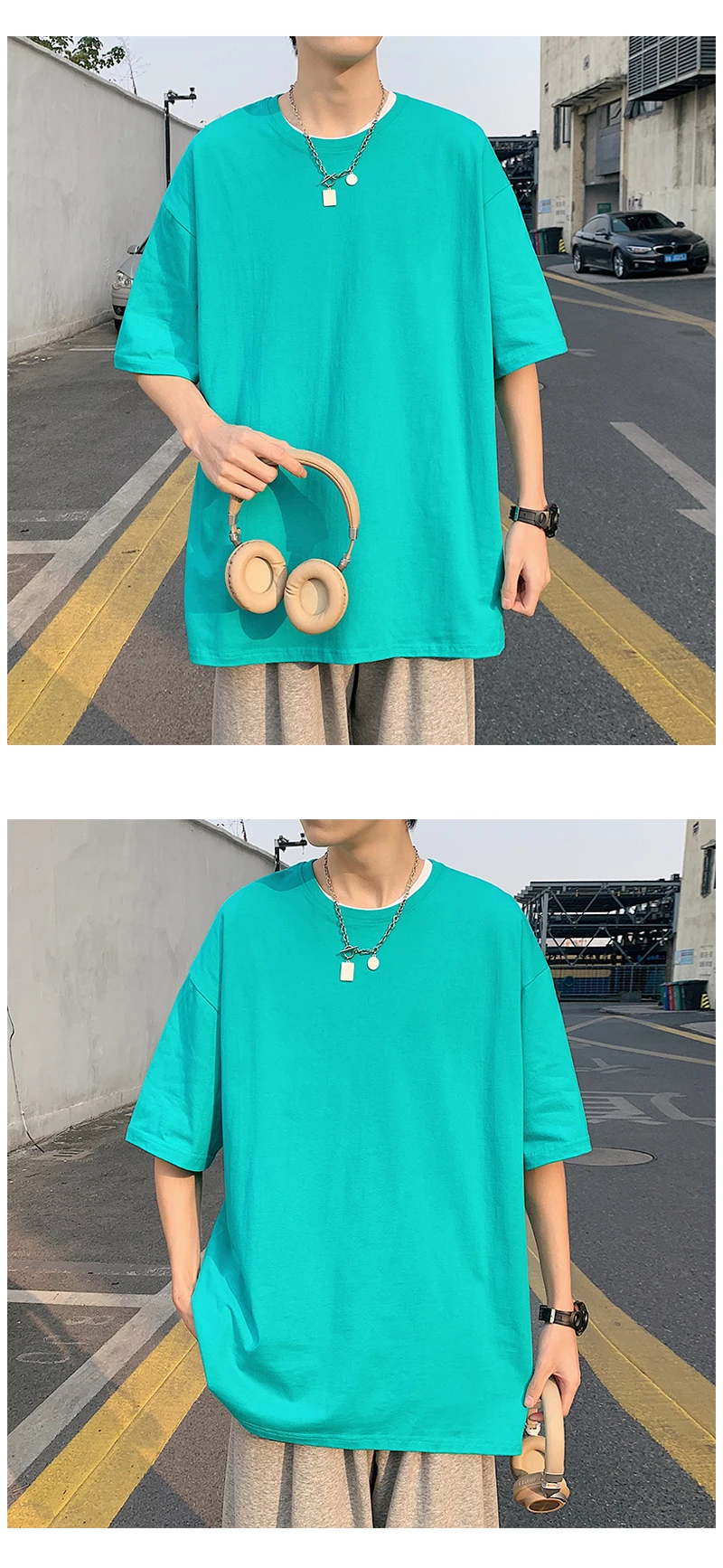Oversized Summer Short Sleeve Men’s T Shirt New Fashion Solid Loose O-Neck T Shirts Mens Cotton Hip Hop Streetwear Top Tees 5XL