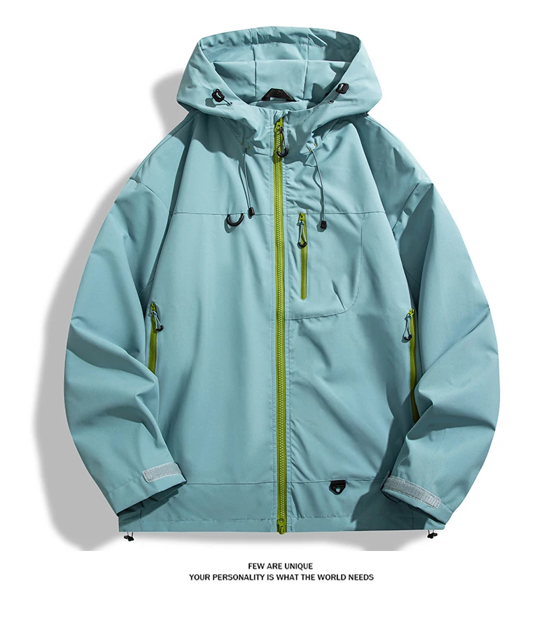 JNLN Unisex Waterproof Windbreaker Outdoor Sport Windproof Single-Layer Jacket Men Women Hiking Climbing Trekking Rain Coat