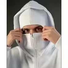 Sweatshirt with Hooded Face Mask Zipper Design Men Balaclava Zip Hoodie Autumn Winter Warm Sports Jacket Outdoor Activities