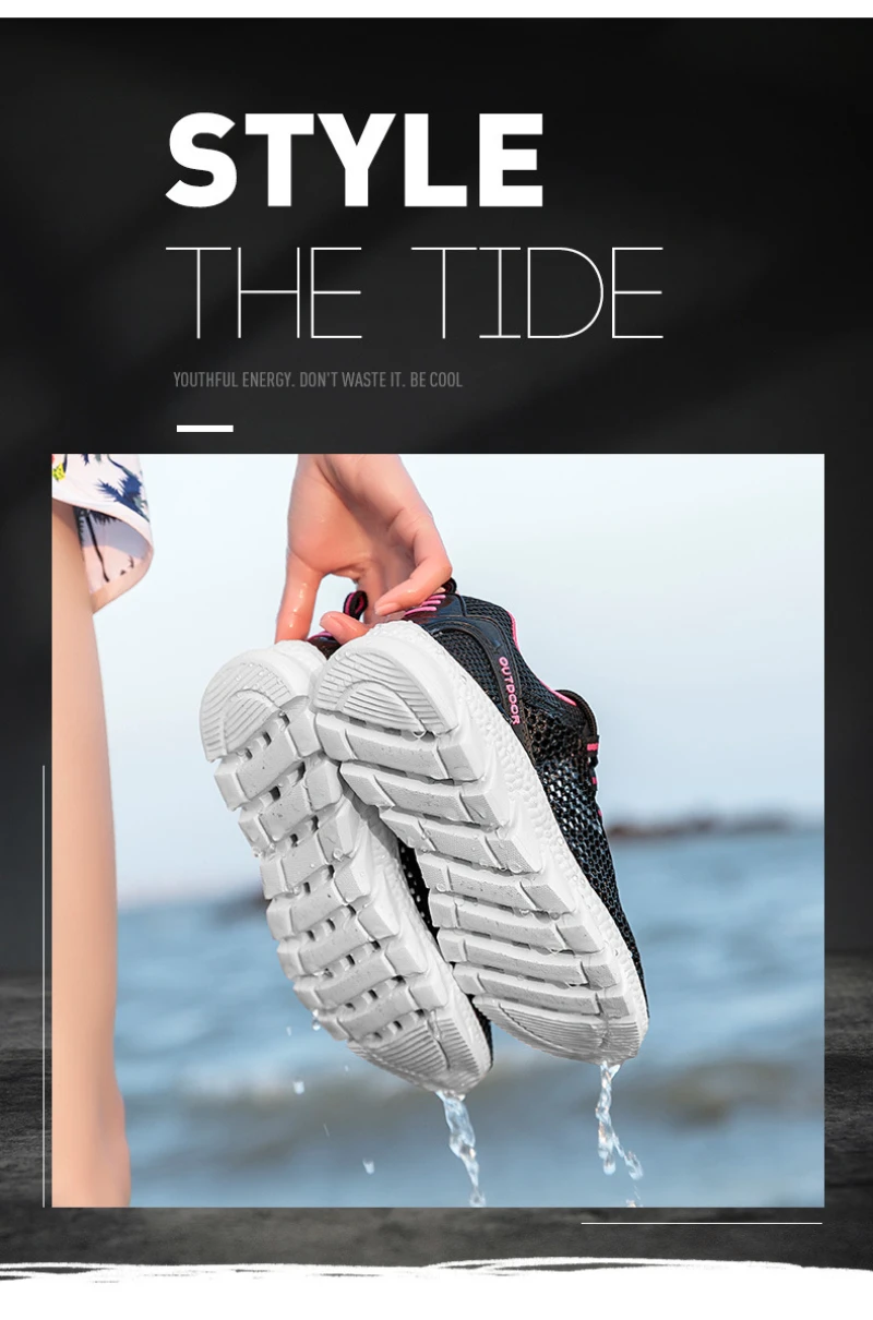 Summer Couple Style Hollow Mesh Sneakers Lightweight Breathable Outdoor Walking Shoes Pink Accent Comfortable Casual Footwear
