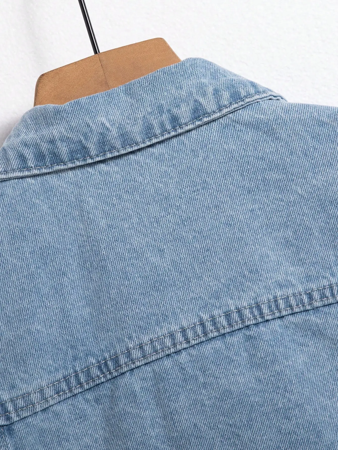 Men’s denim jacket for spring and autumn. Blue denim coat. Daily casual wear. Fashion trend.