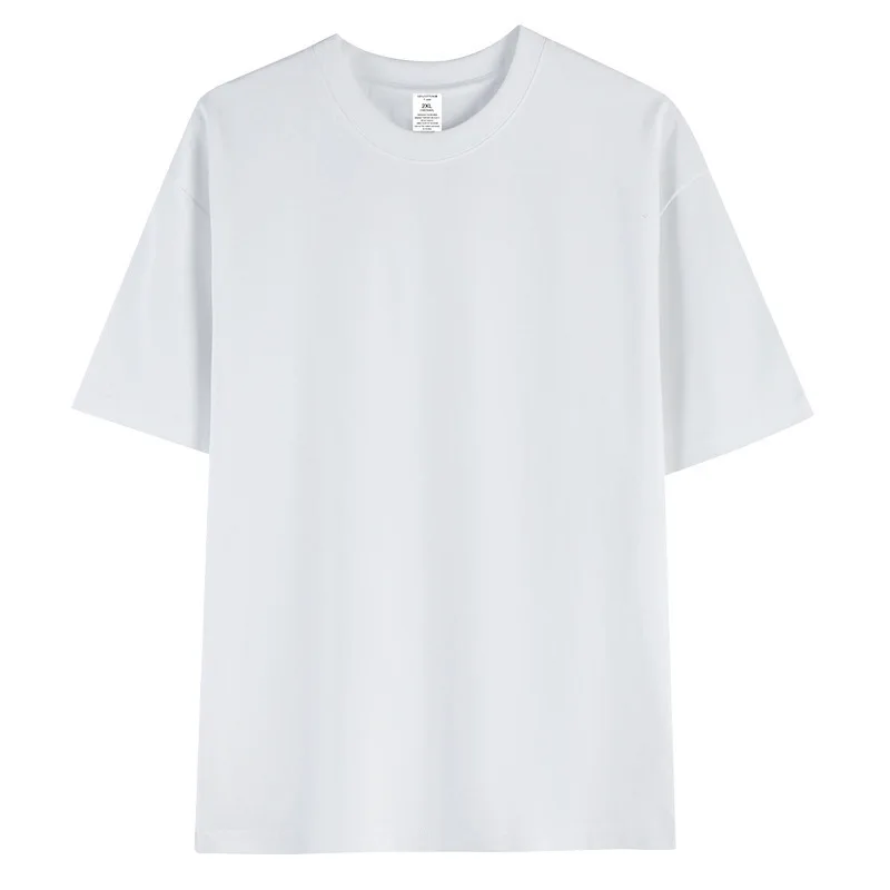 1pcs 230g Pure Cotton T-Shirt Summer Short Sleeve Tees Comfort Fashion Solid Couple’s Tops Boys Girls Casual Round Neck T Shirts