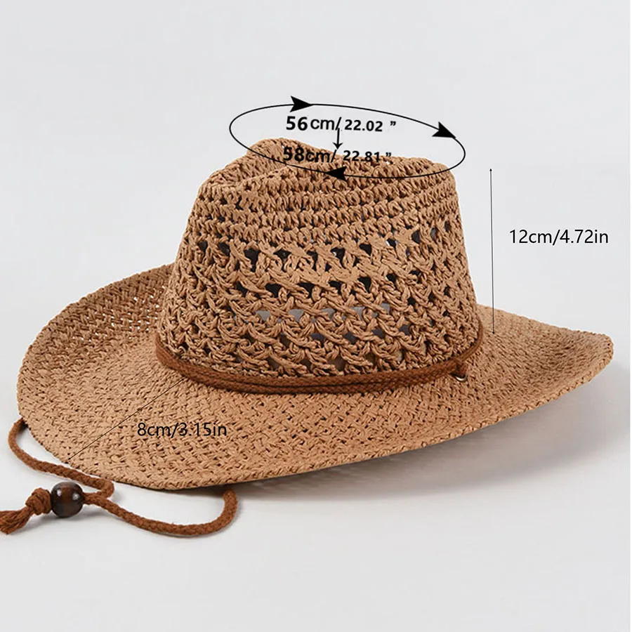 Panama Soft Straw Hat For Men Women Summer Breathable Travel Beach Hats Solid Wide Brim Sunscreen Hat