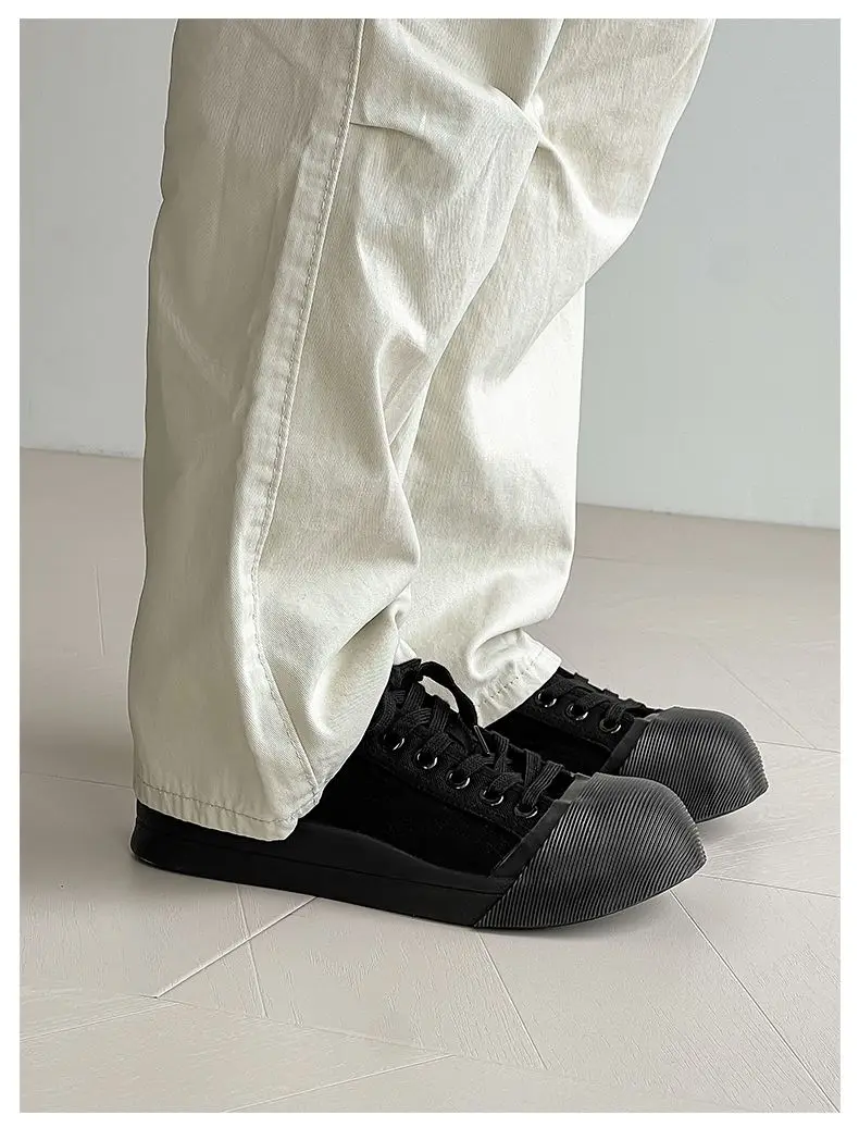 Unisex Big Head Board-shoe White Platform Canvas Shoes High Street Fashion Commuting Luxury Brand Couple Casual Sneakers