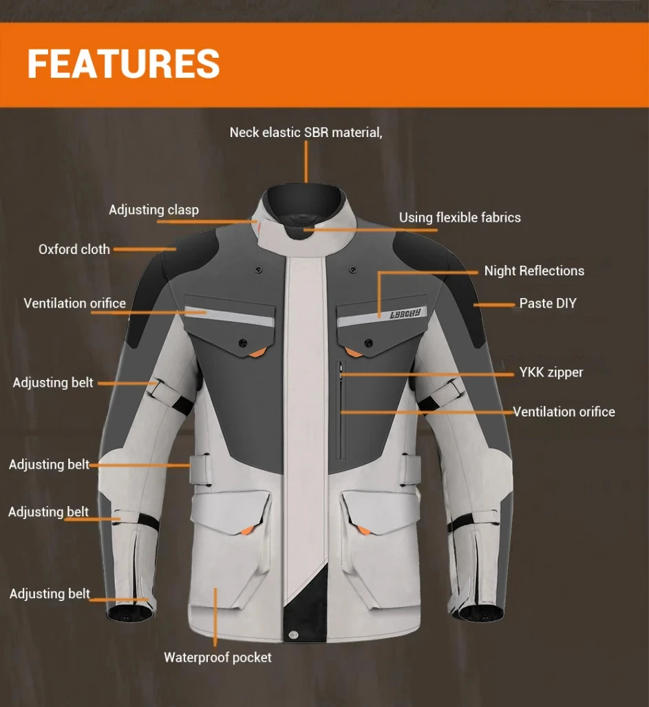 Motorcycle Jacket Off-Road Race Cycling Jerseys Winter Warm Coat Motorcycle Outdoor Travel Sports Jacket Cycling Equipment