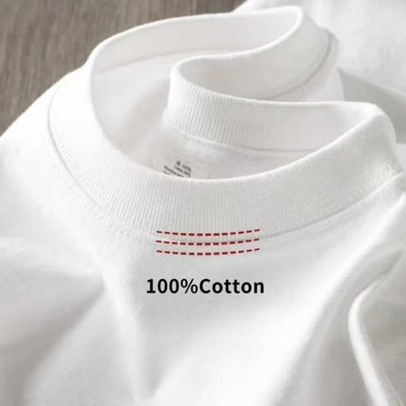 Pure White 260g Heavy T-shirt Men’s Summer Pure Cotton Short-sleeved New Men’s and Women’s Streetwear