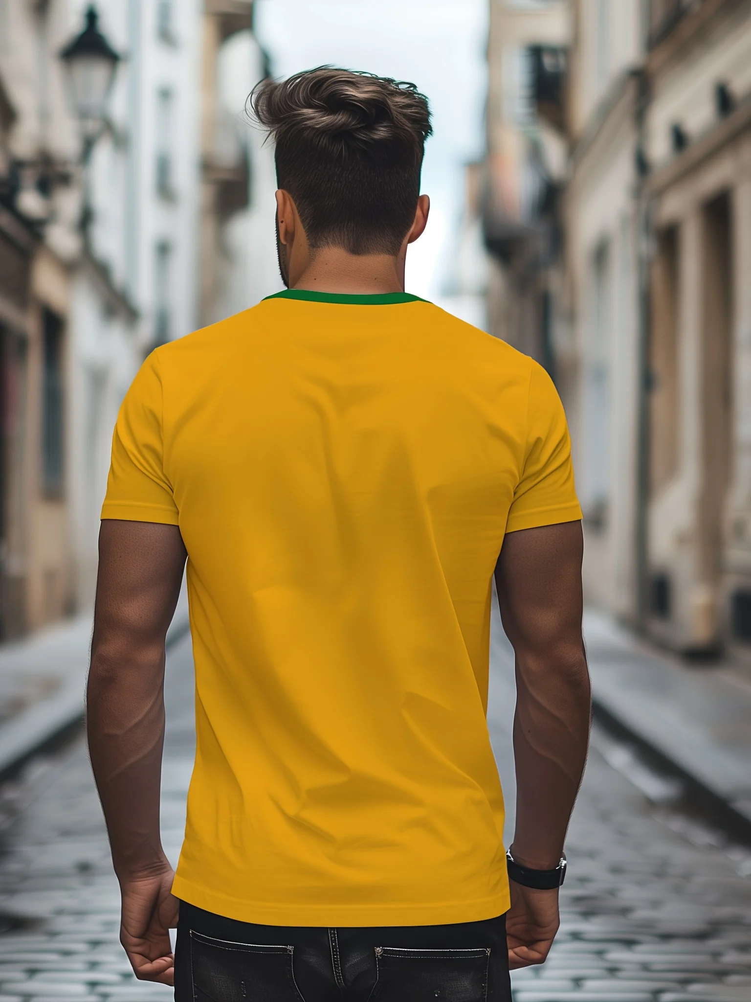 Summer Men’s T-shirt with Brazilian print crewneck Casual and comfortable T-shirt as a gift Outdoor short-sleeved summer T-shirt