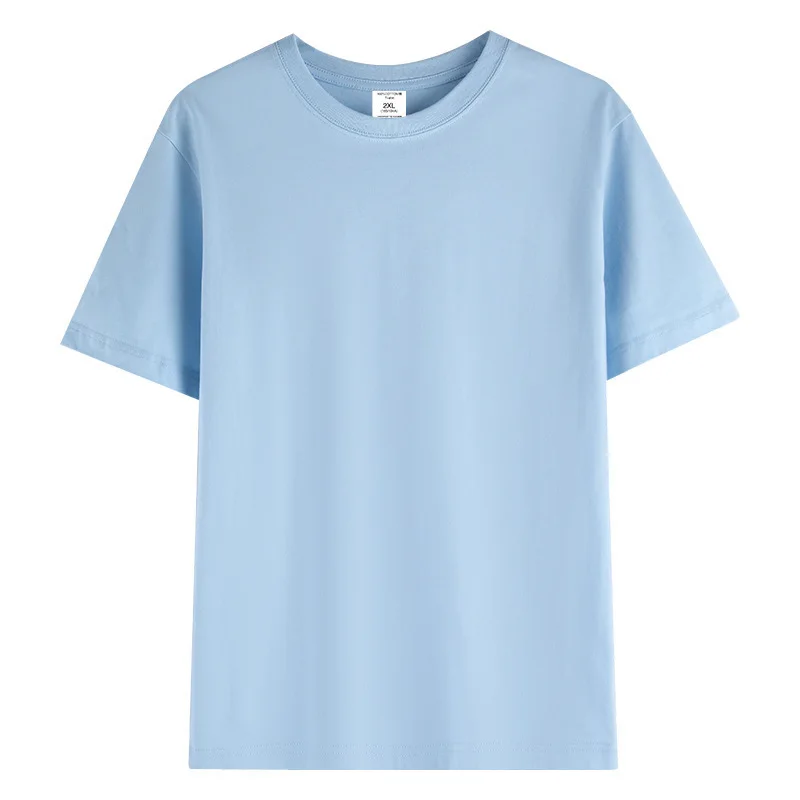 1pcs 230g Pure Cotton T-Shirt Summer Short Sleeve Tees Comfort Fashion Solid Couple’s Tops Boys Girls Casual Round Neck T Shirts