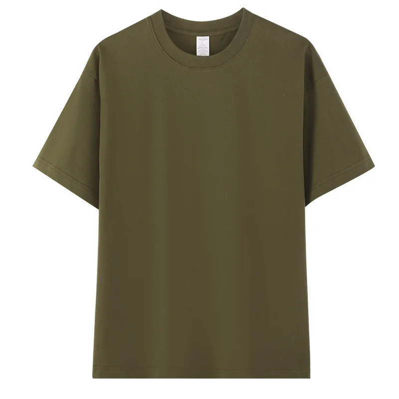 1pcs 230g Pure Cotton T-Shirt Summer Short Sleeve Tees Comfort Fashion Solid Couple’s Tops Boys Girls Casual Round Neck T Shirts