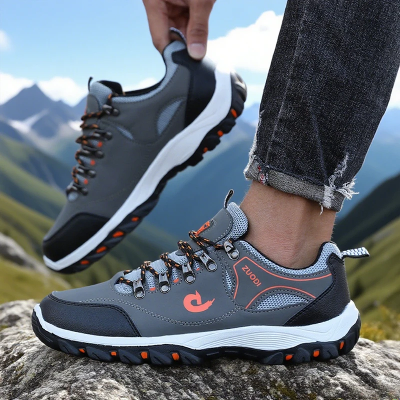 Men’s Outdoor Hiking Shoes Lightweight Comfortable Breathable Shoe Waterproof Camping Running Shoes Male Tennis Walking Sneakers