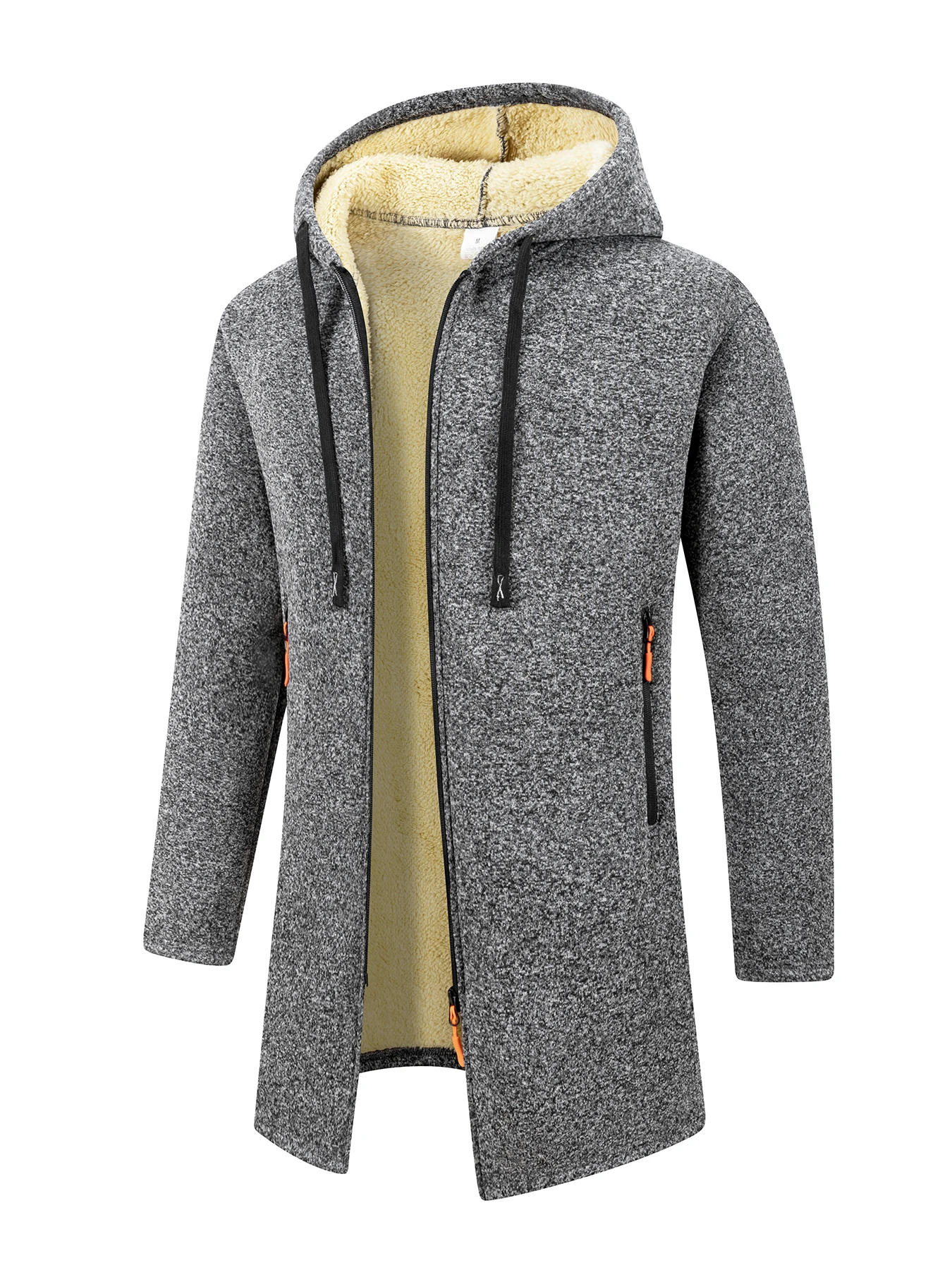 Winter Men’s Thickened Jacket Hoodies Long Sleeve Sweatshirts Outdoor Warm Zipper Cardigan Streetwear Mens Oversize Jacket Coat