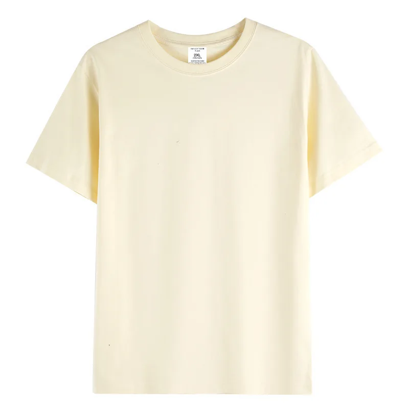 1pcs 230g Pure Cotton T-Shirt Summer Short Sleeve Tees Comfort Fashion Solid Couple’s Tops Boys Girls Casual Round Neck T Shirts