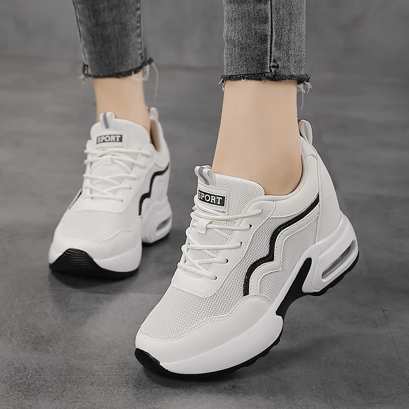 Women Air Cushion Shock Absorption Running Shoes Breathable Anti-slip Lightweight Outdoor Gym Fitness Casual Daily Wear Sneakers