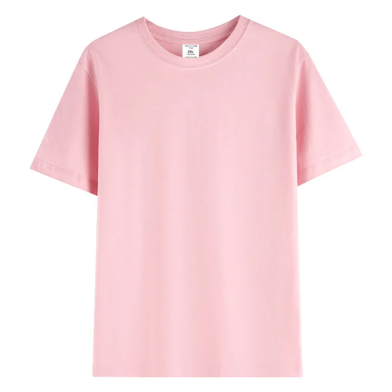 1pcs 230g Pure Cotton T-Shirt Summer Short Sleeve Tees Comfort Fashion Solid Couple’s Tops Boys Girls Casual Round Neck T Shirts