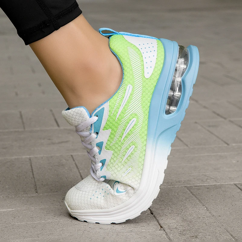 Women Air Cushion Shock Absorption Running Shoes Breathable Anti-slip Lightweight Outdoor Gym Fitness Casual Daily Wear Sneakers