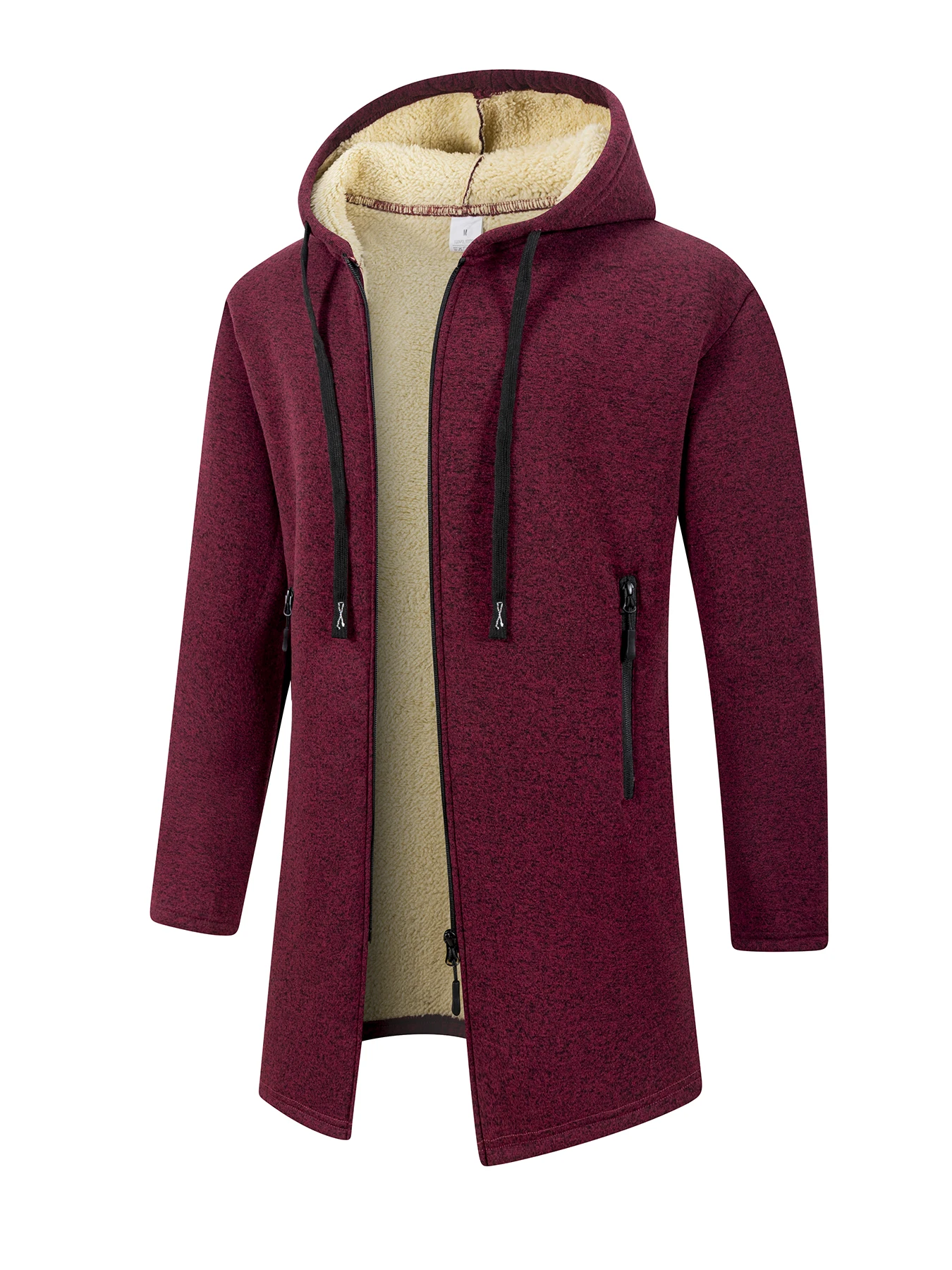 Winter Men’s Thickened Jacket Hoodies Long Sleeve Sweatshirts Outdoor Warm Zipper Cardigan Streetwear Mens Oversize Jacket Coat