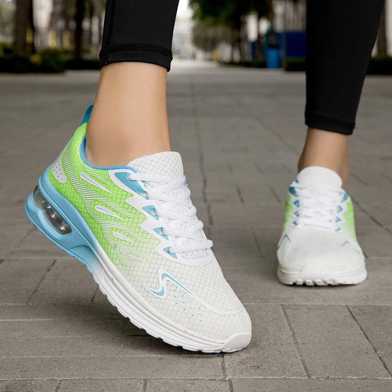 Women Air Cushion Shock Absorption Running Shoes Breathable Anti-slip Lightweight Outdoor Gym Fitness Casual Daily Wear Sneakers