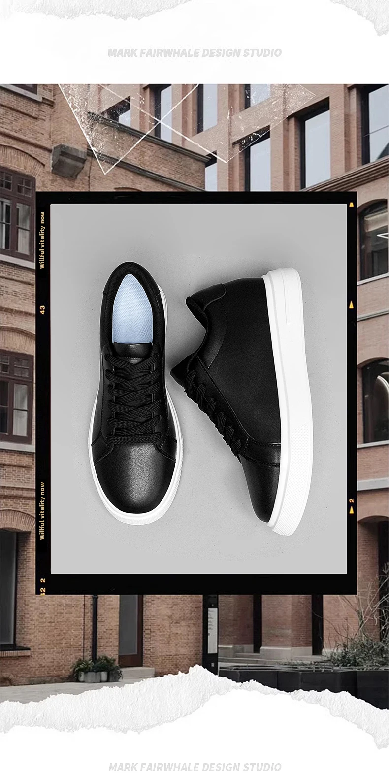 New Men’s Sneakers Elevator Shoes Heightening Height Increase Insole 6-10CM High Heels Shoes Leather Sport Shoes Men Shoes