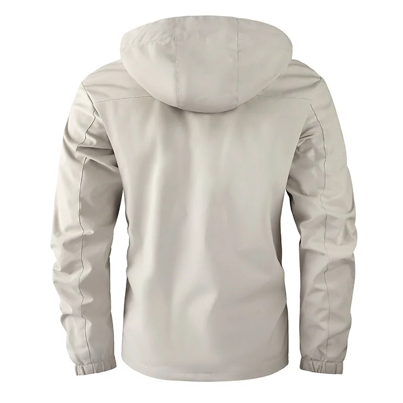 Fashion Men’s Casual Windbreaker Jackets Hooded Jacket Man Waterproof Outdoor Soft Shell Winter Coat Clothing Warm Fleece Thick