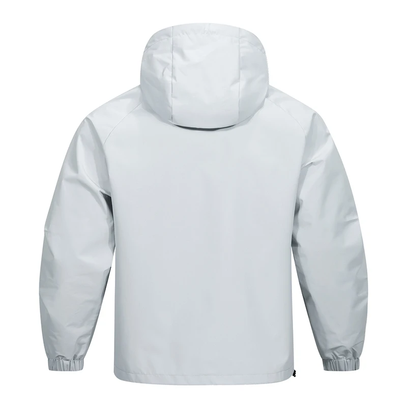 Men’s hooded jacket spring and autumn hoodie American street fashion pullover outdoor sports style half neck windbreaker