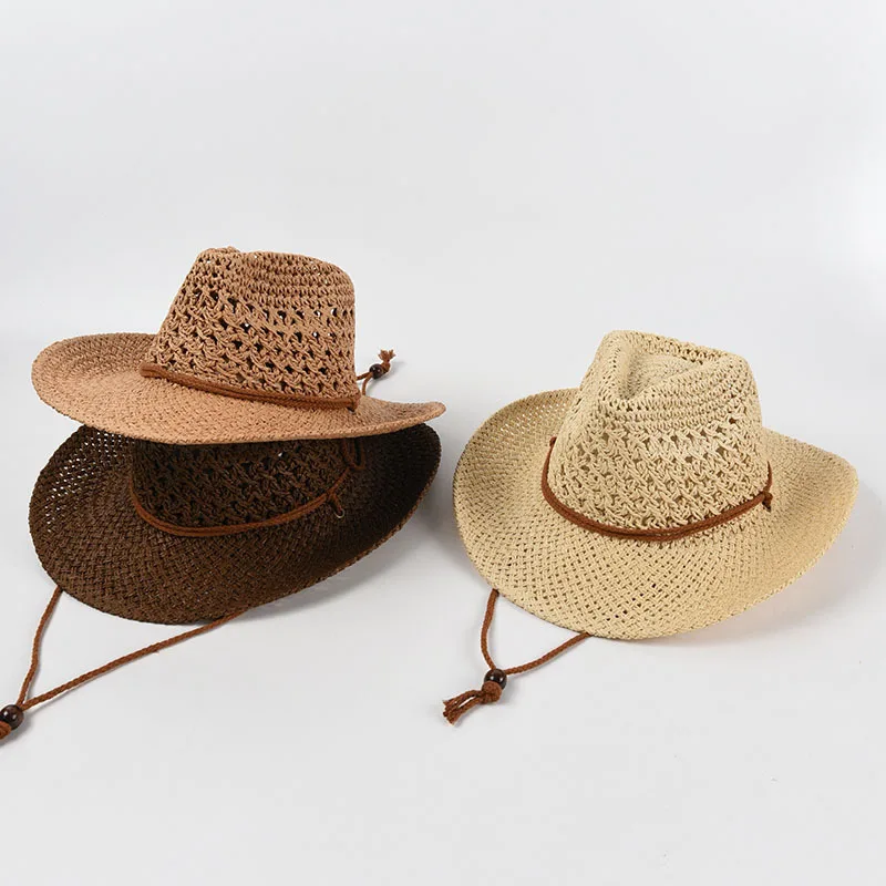 Panama Soft Straw Hat For Men Women Summer Breathable Travel Beach Hats Solid Wide Brim Sunscreen Hat