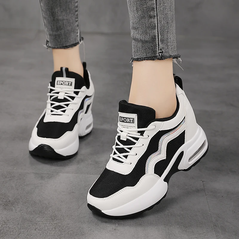 Women Air Cushion Shock Absorption Running Shoes Breathable Anti-slip Lightweight Outdoor Gym Fitness Casual Daily Wear Sneakers