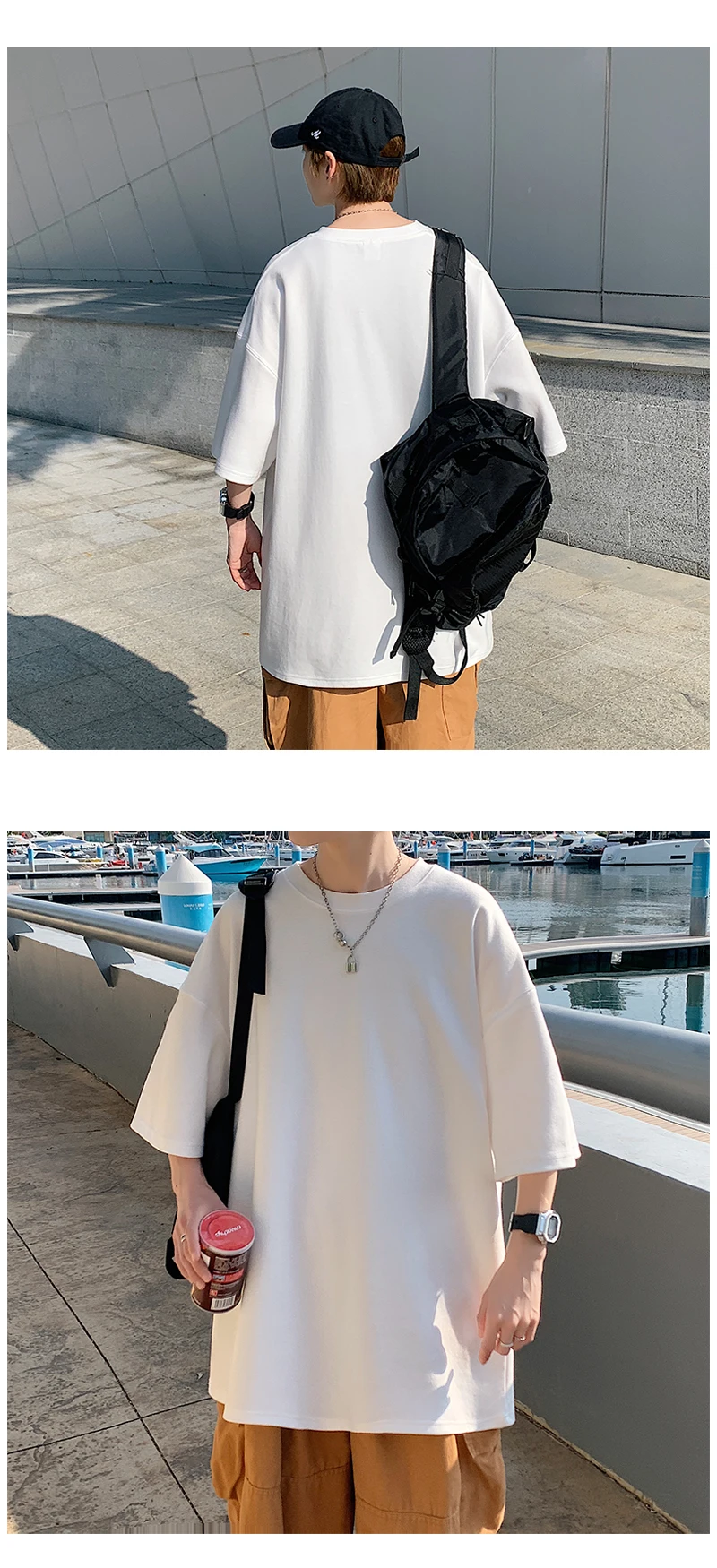 Oversized Summer Short Sleeve Men’s T Shirt New Fashion Solid Loose O-Neck T Shirts Mens Cotton Hip Hop Streetwear Top Tees 5XL