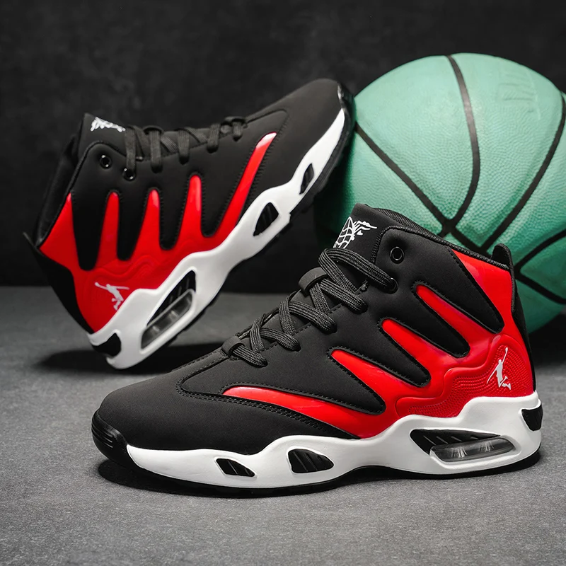 Men’s Breathable Lightweight High-Top Basketball Shoes – Non-Slip Rubber Sole, Geometric Pattern Design, Suitable for Running, Training, and Casual Wear – Stylish Sneakers for All Seasons – Perfect Gift for Him, Durable Basketball Gear, Athletic Shoes