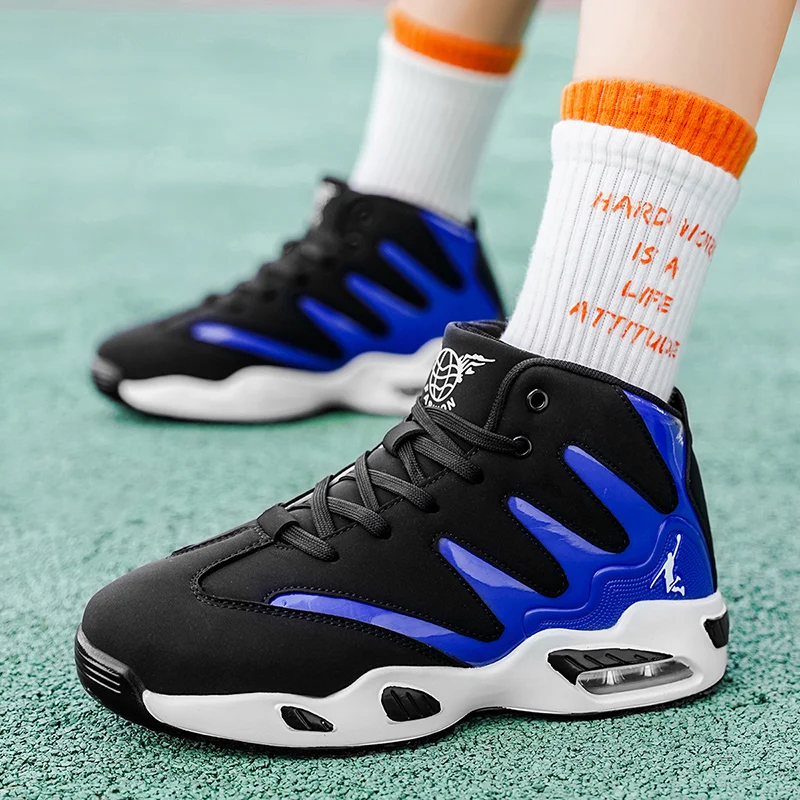 Men’s Breathable Lightweight High-Top Basketball Shoes – Non-Slip Rubber Sole, Geometric Pattern Design, Suitable for Running, Training, and Casual Wear – Stylish Sneakers for All Seasons – Perfect Gift for Him, Durable Basketball Gear, Athletic Shoes