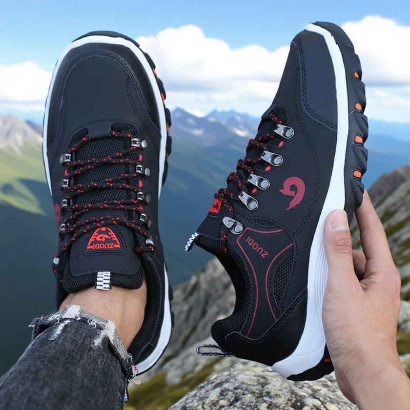 Men’s Outdoor Hiking Shoes Lightweight Comfortable Breathable Shoe Waterproof Camping Running Shoes Male Tennis Walking Sneakers
