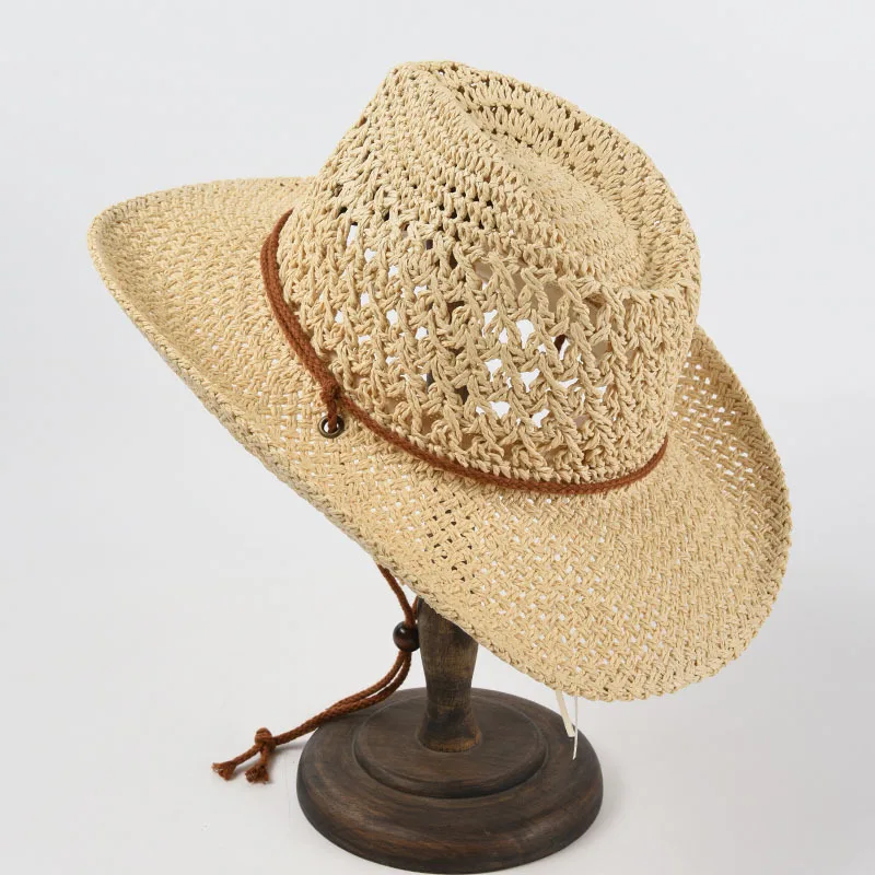 Panama Soft Straw Hat For Men Women Summer Breathable Travel Beach Hats Solid Wide Brim Sunscreen Hat