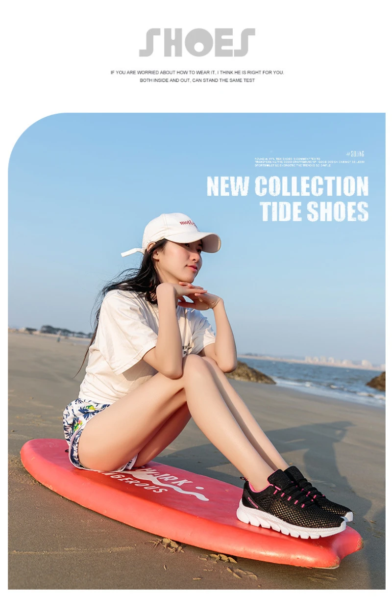Summer Couple Style Hollow Mesh Sneakers Lightweight Breathable Outdoor Walking Shoes Pink Accent Comfortable Casual Footwear
