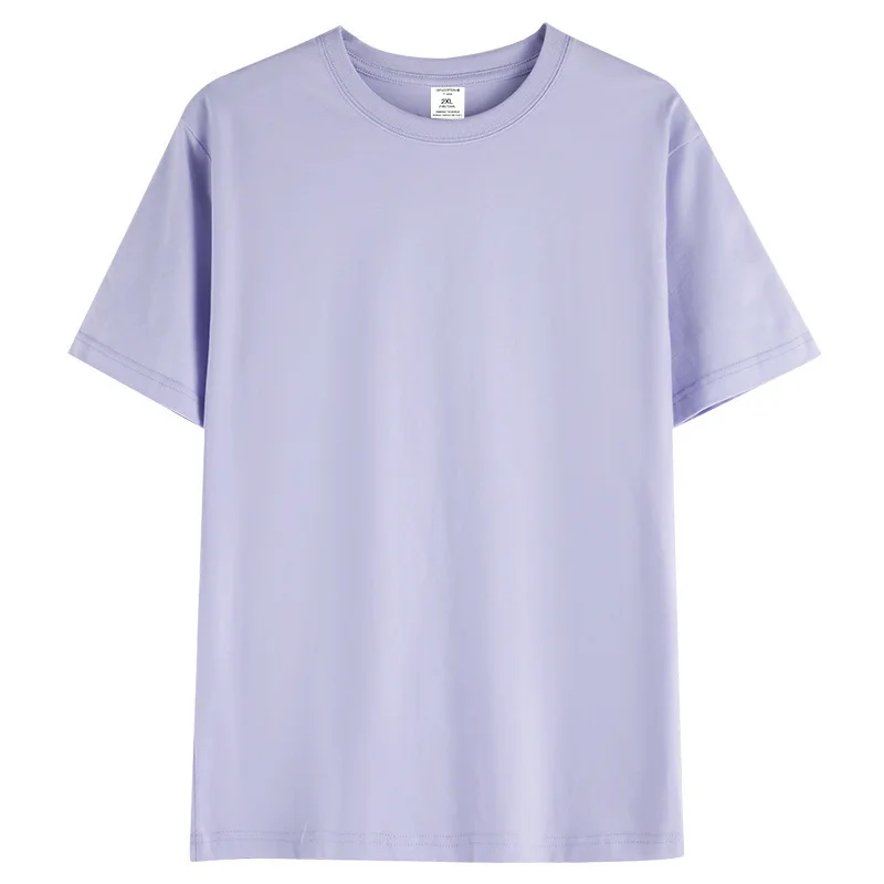 1pcs 230g Pure Cotton T-Shirt Summer Short Sleeve Tees Comfort Fashion Solid Couple’s Tops Boys Girls Casual Round Neck T Shirts