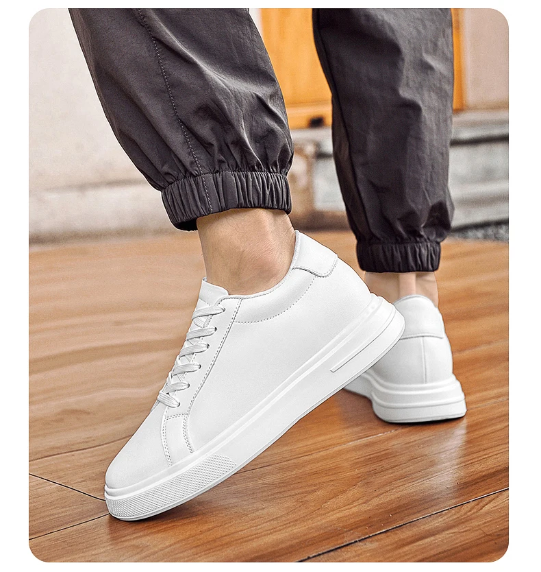 New Men’s Sneakers Elevator Shoes Heightening Height Increase Insole 6-10CM High Heels Shoes Leather Sport Shoes Men Shoes