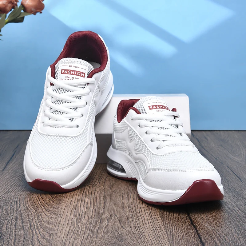 Women Air Cushion Shock Absorption Running Shoes Breathable Anti-slip Lightweight Outdoor Gym Fitness Casual Daily Wear Sneakers