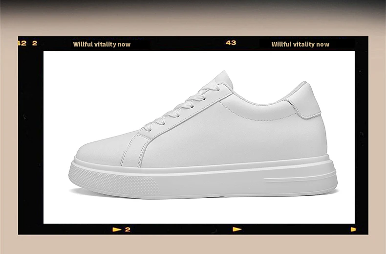 New Men’s Sneakers Elevator Shoes Heightening Height Increase Insole 6-10CM High Heels Shoes Leather Sport Shoes Men Shoes
