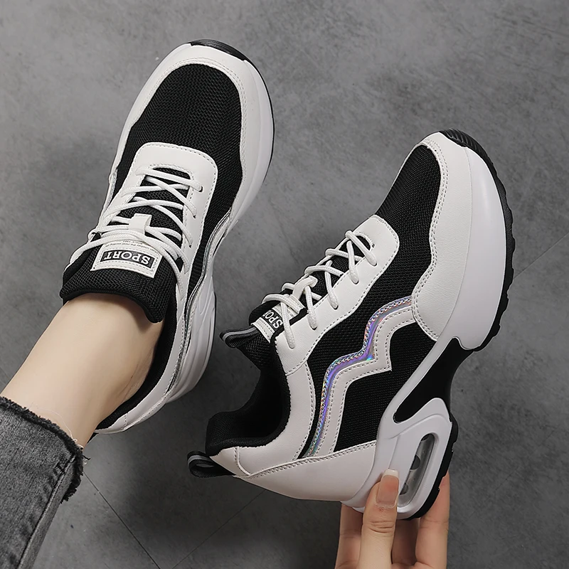 Women Air Cushion Shock Absorption Running Shoes Breathable Anti-slip Lightweight Outdoor Gym Fitness Casual Daily Wear Sneakers