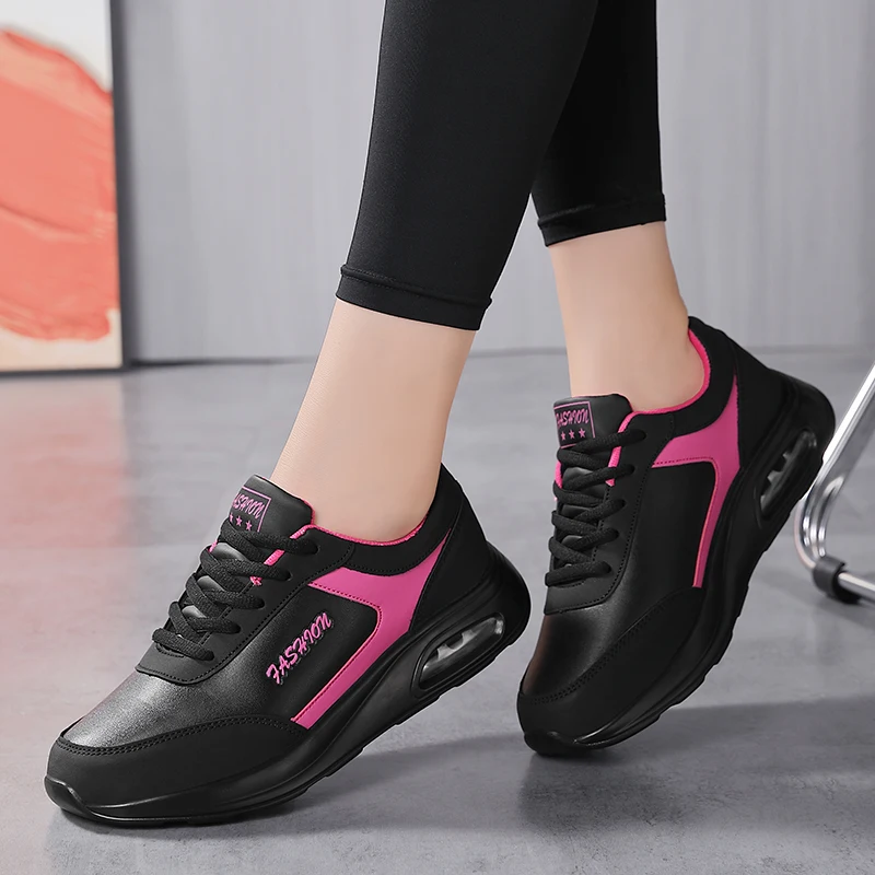 Women Air Cushion Shock Absorption Running Shoes Breathable Anti-slip Lightweight Outdoor Gym Fitness Casual Daily Wear Sneakers