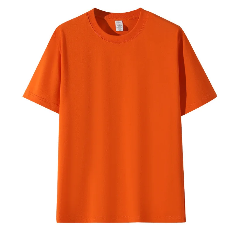 1pcs 230g Pure Cotton T-Shirt Summer Short Sleeve Tees Comfort Fashion Solid Couple’s Tops Boys Girls Casual Round Neck T Shirts